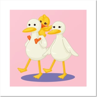 happy duck family Posters and Art